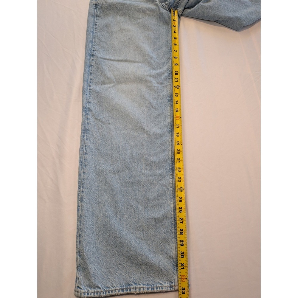 American Eagle Curvy Super High Rise Baggy Straight Jeans Light Wash 10 X-Long - Picture 7 of 14